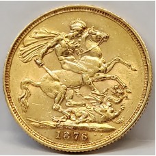 AUSTRALIA 1876 . ONE 1 SOVEREIGN . SYDNEY . GOLD